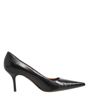 Dolce & Gabbana Black Exotic Leather Stiletto Pumps Shoes
