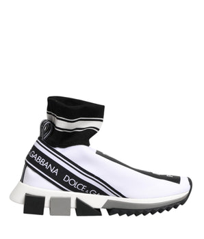 Dolce & Gabbana White Black Sorrento Socks Sneakers Shoes