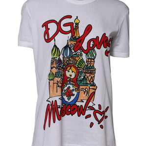 Dolce & Gabbana White DG Loves Moscow Crew Neck T-shirt