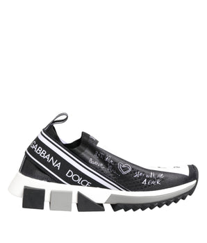 Dolce &amp; Gabbana Black White Sorrento Low Top Sneakers