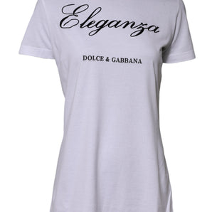 Dolce & Gabbana White Eleganza Cotton Crew Neck Tee T-shirt
