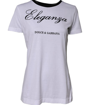 Dolce &amp; Gabbana White Eleganza Cotton Crew Neck Tee