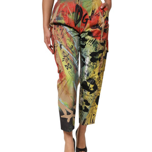 Dolce & Gabbana Multicolor High Waist Cargo Trouser Pants