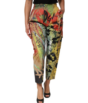 Dolce &amp; Gabbana Multicolor High Waist Cargo Trouser Pants