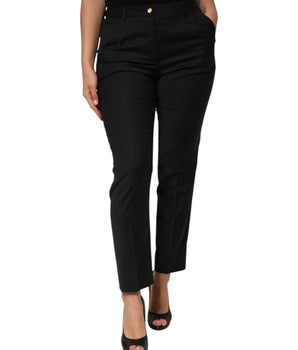Dolce &amp; Gabbana Women's Black Polyester Tapered Trousers