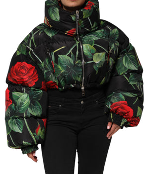 Dolce &amp; Gabbana Multicolor Floral Puffer Coat Full Zip Jacket