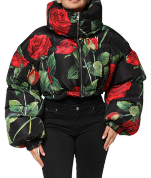 Dolce &amp; Gabbana Multicolor Floral Puffer Coat Full Zip Jacket