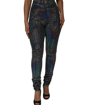 Dolce &amp; Gabbana Multicolor Sequined Leggings Trousers