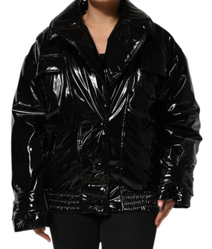 Dolce &amp; Gabbana Black Polyester Quilted Puffer Coat Jacket