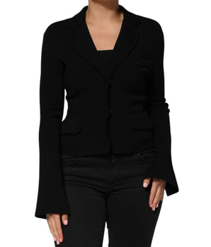 Dolce &amp; Gabbana Black Viscose Single Breasted Blazer Jacket