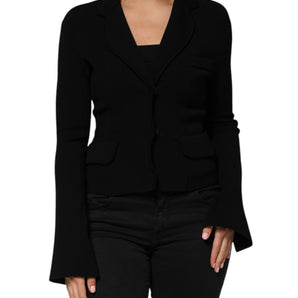 Dolce & Gabbana Black Viscose Single Breasted Blazer Jacket