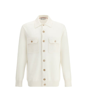 Brunello Cucinelli White Cashmere Cardigan
