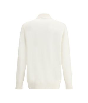 Brunello Cucinelli White Cashmere Cardigan