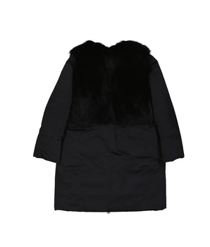 Add Black Polyester Coat
