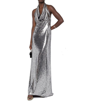 BLANCA VITA Silver Elastane Cocktail Dress