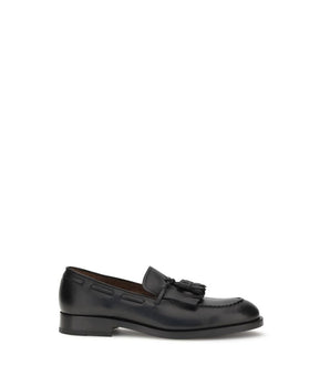 Fratelli Rossetti Black Calf Leather Bos Taurus Slip-On Loafers
