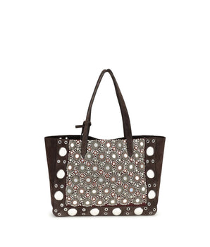 Valentino Garavani Brown Calf Leather Bos Taurus Shoulder Bag