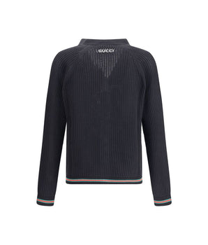 Gucci black cotton cardigan