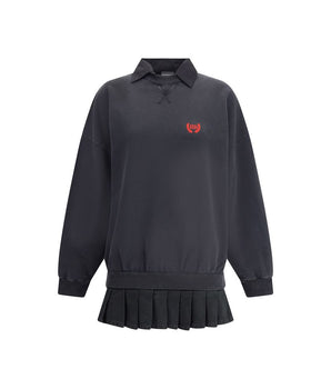 Balenciaga Black Cotton Casual Dress