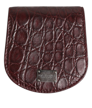 Dolce &amp; Gabbana Burgundy Exotic Skin Coin Condom Case Holder Pocket Wallet