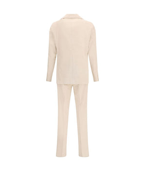 Lardini Beige Cotton Two-Piece Suit