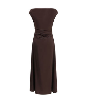 Staud Brown Silk Cocktail Dress