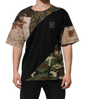 Dolce &amp; Gabbana Multicolor Patchwork Cotton CrewNeck T-Shirt