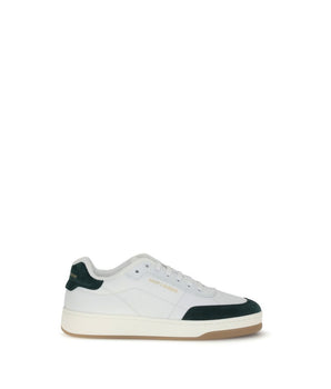 Saint Laurent White Calf Leather Boots Taurus Low-Top Sneakers