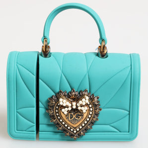 Dolce & Gabbana Turquoise Silicone Devotion Heart Cover Bag Airpods Case
