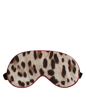 Dolce &amp; Gabbana Brown Leopard Print Silk Women Accessory Sleep Eye Mask
