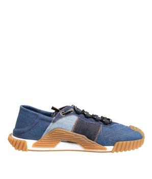 Dolce &amp; Gabbana Blue Lace Up Low Top NS1 Tennis Shoes