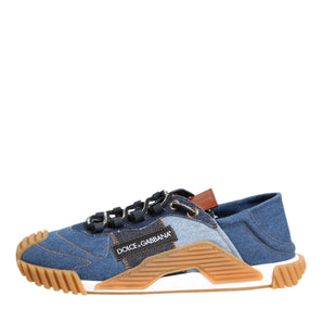 Dolce & Gabbana Blue Lace Up Low Top NS1 Sneakers Shoes