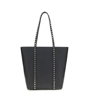 Valentino Garavani Black Calf Leather Bos Taurus Shoulder Bag