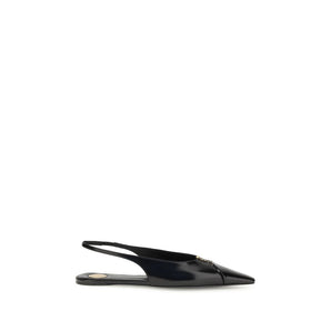 Saint Laurent Black Calf Leather Bos Taurus Ballet Flats