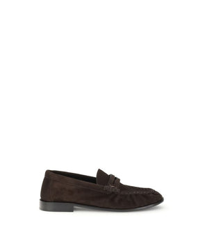 Saint Laurent Brown Calf Leather Bos Taurus Slip-On Loafers