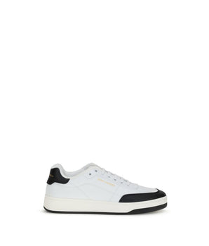 Saint Laurent White Calf Leather Boots Taurus Low-Top Sneakers