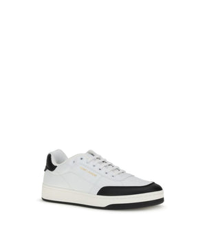 Saint Laurent White Calf Leather Boots Taurus Low-Top Sneakers