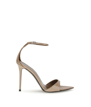 Giuseppe Zanotti Beige Leather Stiletto Heel Sandals