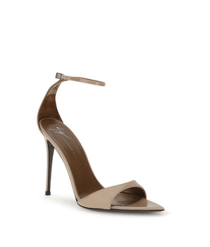 Giuseppe Zanotti Beige Leather Stiletto Heel Sandals