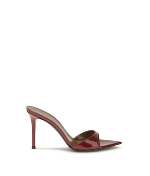 Giuseppe Zanotti Bordeaux Leather Stiletto Heel Sandals