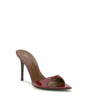 Giuseppe Zanotti Bordeaux Leather Stiletto Heel Sandals