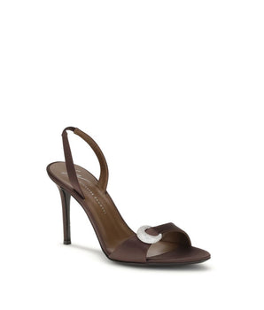 Giuseppe Zanotti Brown Silk Stiletto Heel Sandals