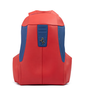 Ferrari red leather technical backpack