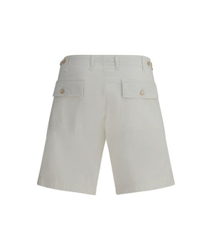 Cruna Cream Cotton Bermuda Shorts