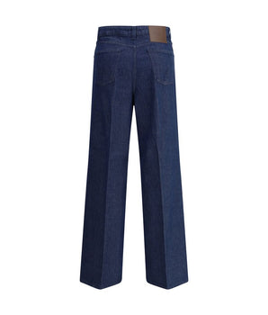 Cruna Blue Cotton Relaxed Fit Jeans