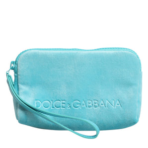Dolce & Gabbana Light Blue Solid Logo Clutch Sunglasses Holder Pouch Bag