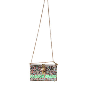 Dolce & Gabbana Multicolor PurseBox Fashion Sinner Glitter Crossbody Bag