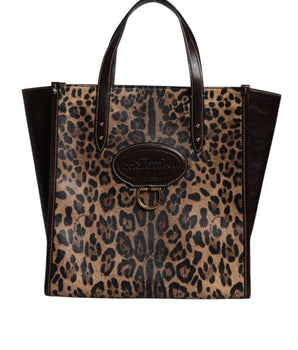 Dolce &amp; Gabbana Multicolor Leopard Shopping Tote Shoulder WomenBorse Bag