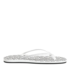 Dolce & Gabbana Black White Logo Beachwear Flats Slipper Shoes
