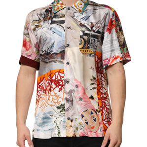 Dolce & Gabbana Multicolor Shell Print Hawaii Casual Shirt